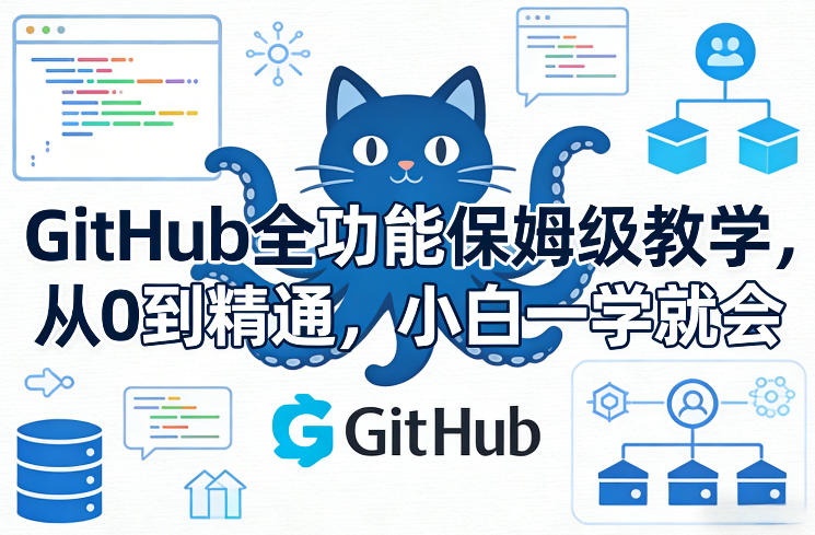 GitHub全功能保姆级教学，从0到精通，小白一学就会-冒泡网