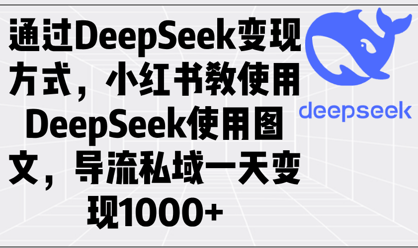 通过DeepSeek变现方式，小红书教使用DeepSeek图文，导流私域一天变现1000+-冒泡网