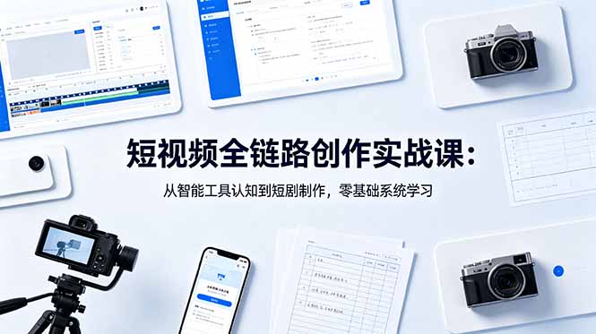 d8a2aca857f33e6eb8ca98599488751e.jpeg 短视频全链路创作实战课:从智能工具认知到短剧制作,零基础系统学习