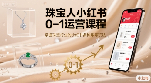 珠宝人小红书0-1运营课程，掌握珠宝行业的小红书多种账号玩法-冒泡网