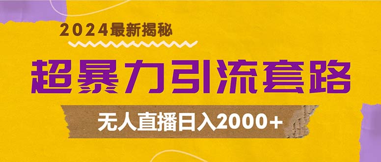 超暴力引流套路，无人直播日入2000+-冒泡网