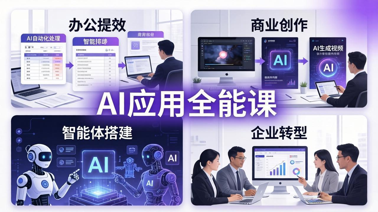 AIGC 应用师全能课-更新：办公提效、商业创作、智能体搭建、企业转型，一站式学会AI应用-冒泡网