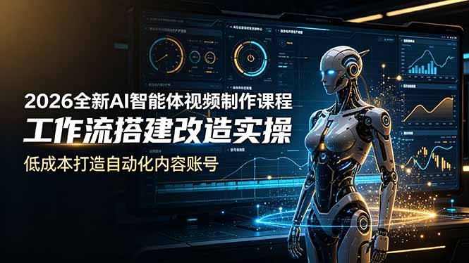 2026全新AI Codex智能体视频制作课程，工作流搭建改造实操，低成本打造自动化内容账号-冒泡网