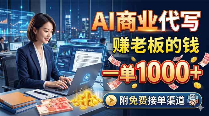 AI商业代写，赚老板的钱，一单1000+，附免费接单渠道-冒泡网