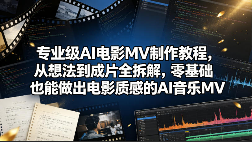 专业级AI电影MV制作教程，从想法到成片全拆解，零基础也能做出电影质感的AI音乐MV-冒泡网