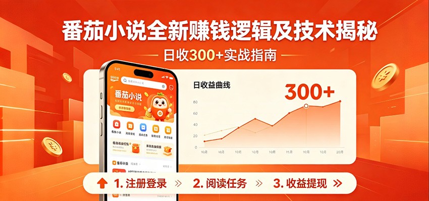 番茄小说全新赚钱逻辑及技术日收300+，小白新书皆可做！无脑赚就行了！-冒泡网