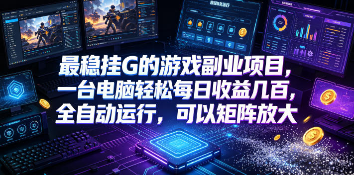 最稳挂G的游戏副业项目，一台电脑轻松每日收益几百，全自动运行，可以矩阵放大【揭秘】-蜗牛学社