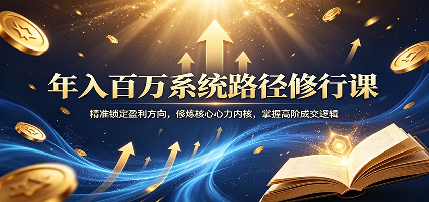 年入百万系统路径修行课：精准锁定盈利方向，修炼核心心力内核，掌握高阶成交逻辑-冒泡网
