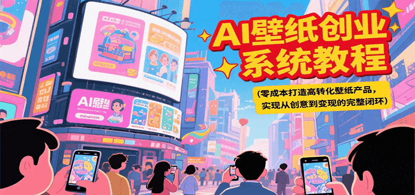 AI壁纸创业系统教程，零成本打造高转化壁纸产品，实现从创意到变现的完整闭环-冒泡网