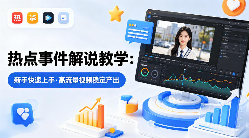 某大V的热点事件解说教学，新手也能快速上手，稳定产出高流量解说视频-冒泡网