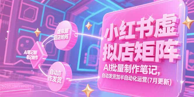 小红书虚拟店矩阵，AI批量制作笔记，自动发货加半自动化运营(7月更新-冒泡网