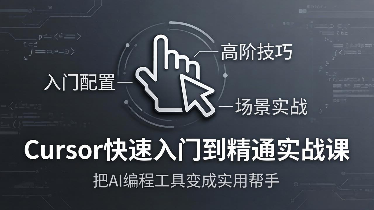 Cursor快速入门到精通实战课：入门配置+高阶技巧+场景实战，把AI编程工具变成实用帮手-冒泡网