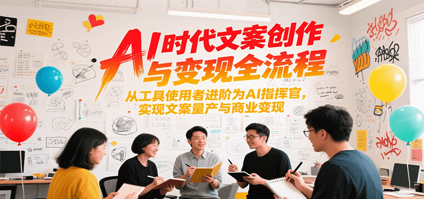 AI时代文案创作与变现全流程，从工具使用者进阶为AI指挥官，实现文案量产与商业变现-冒泡网
