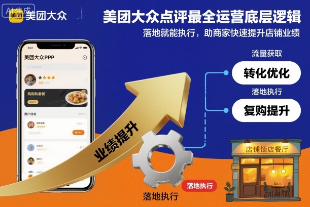 美团大众点评最全运营底层逻辑，落地就能执行，助商家快速提升店铺业绩-冒泡网