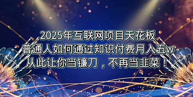 2025年互联网项目天花板，普通人如何通过卖项目实现逆风翻盘，月入5W＋！-冒泡网