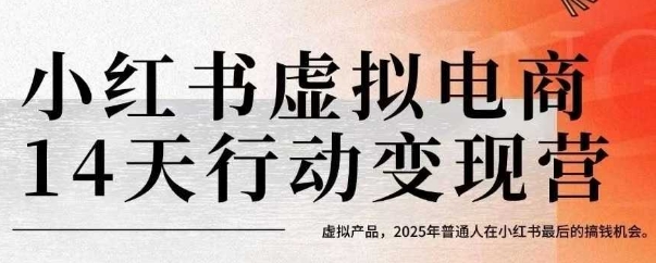 小红书虚拟电商14天变现训练营，虚拟产品，2025年普通人在小红书最后的搞钱机会(更新)-冒泡网