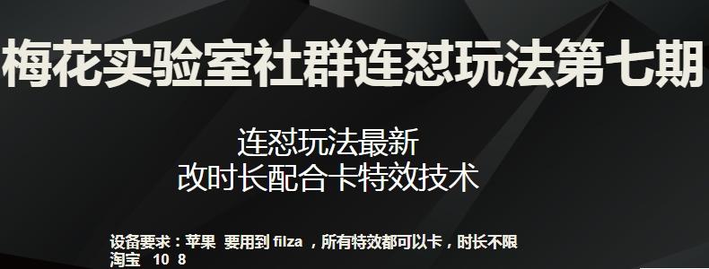 梅花实验室社群连怼玩法第七期，连怼玩法最新，改时长配合卡特效技术-冒泡网