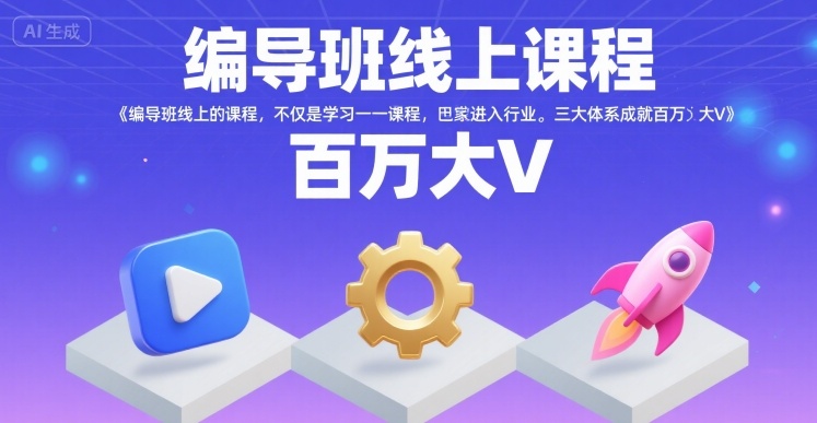 编导班线上课程，不仅是学习一门课程，更是进入一个行业，三大体系成就百万大V-冒泡网