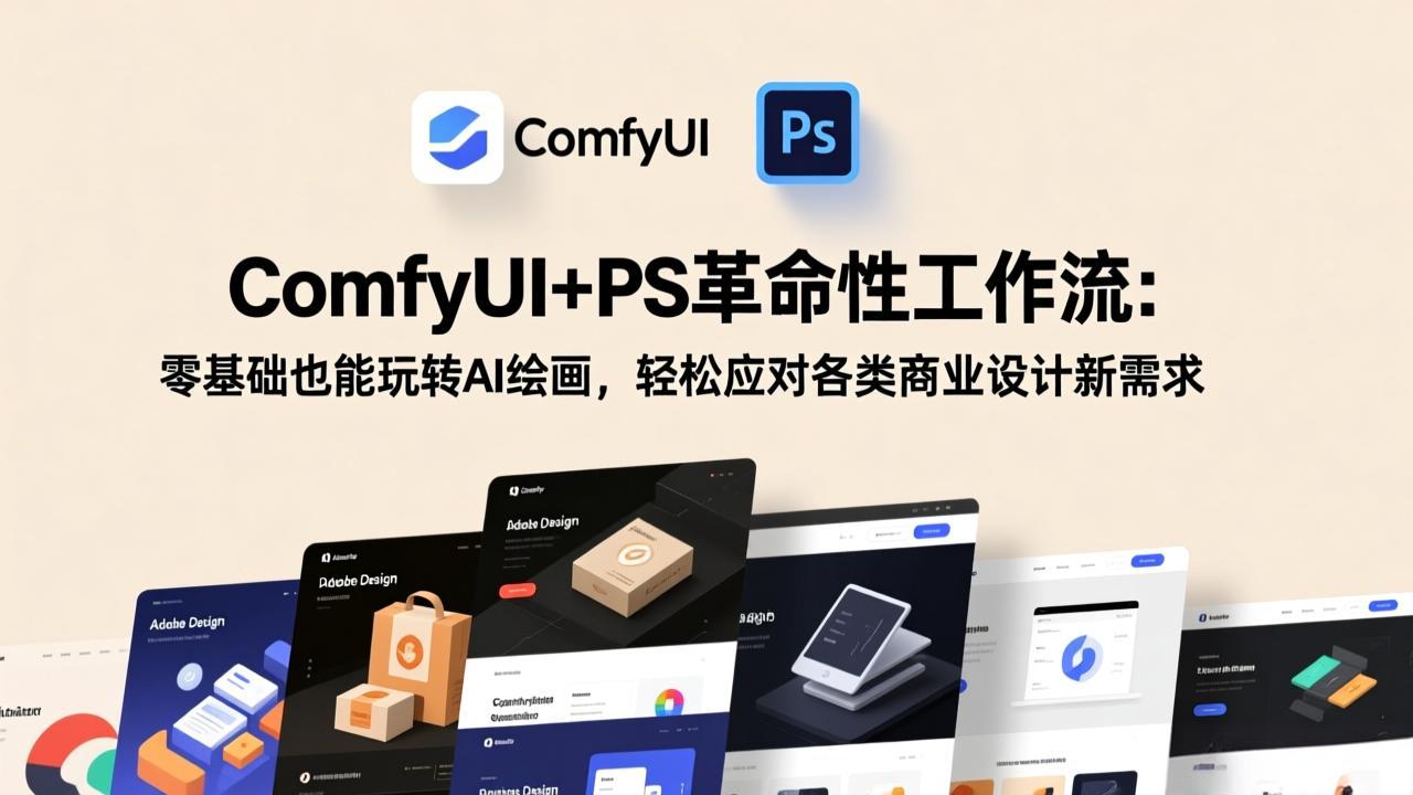 ComfyUI+PS革命性工作流：零基础也能玩转AI绘画，轻松应对各类商业设计新需求-冒泡网