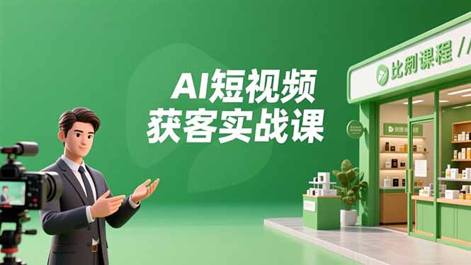 AI短视频获客实战课，数字人创作、实体行业应用、精准引流，30天获取客源月入6万+-冒泡网