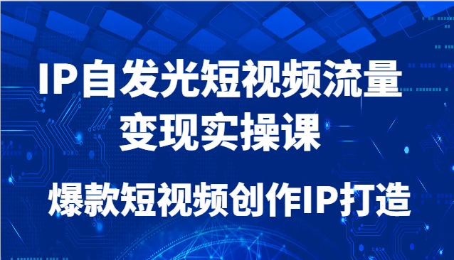 IP自发光短视频流量变现实操课，爆款短视频创作IP打造-冒泡网