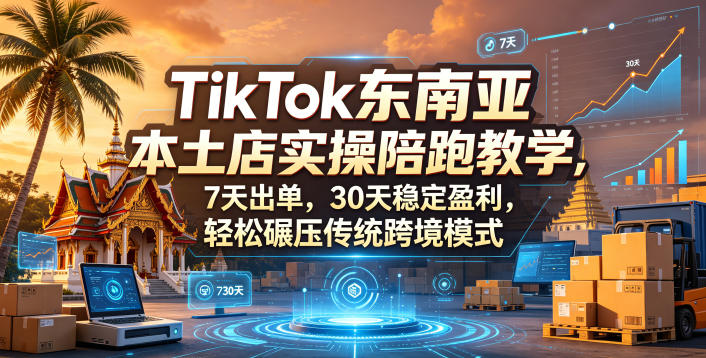 TikTok东南亚本土店实操陪跑教学，7天出单，30天稳定盈利，轻松碾压传统跨境模式(更新0516)-冒泡网