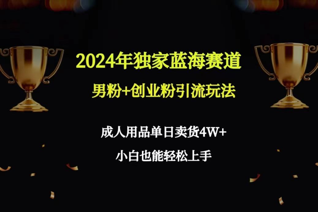 2024年独家蓝海赛道男粉+创业粉引流玩法，成人用品单日卖货4W+保姆教程-冒泡网