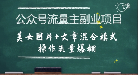 f44033325b09695d2041ed9d76e64e19.jpeg 公众号流量主副业项目,美女图片+文章混合模式操作流量爆棚