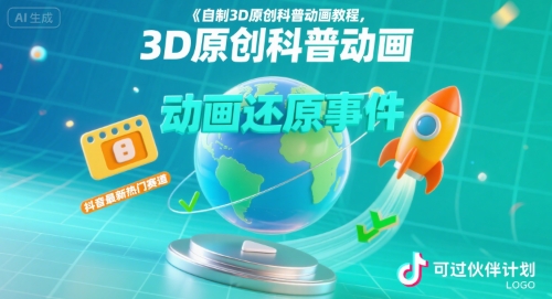 f452556e15d70a1e1fc820d88313b044.jpeg 自制3D原创科普动画教程,动画还原事件,抖音最新热门赛道,可过伙伴计划