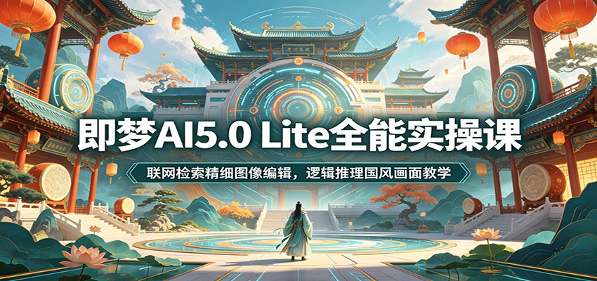 即梦AI5.0 Lite全能实操课：联网检索精细图像编辑，逻辑推理国风画面教学-冒泡网