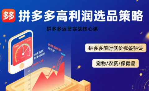 久号老师·拼多多选品暴利技术实战课-冒泡网