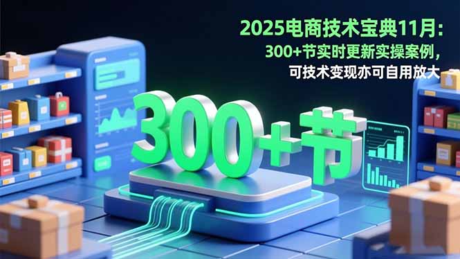 2025电商技术宝典11月：200+节实时更新实操案例，可技术变现亦可自用放大-冒泡网