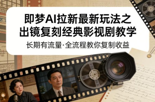 f8f14625df29807bcb24b26a01c30d34.jpeg 即梦AI拉新最新玩法之出镜复刻经典影视剧教学,长期有流量,全流程教你复制收益
