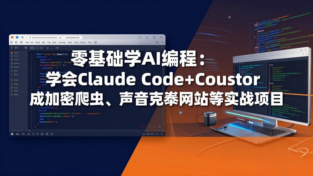 零基础学AI编程：学会Claude Code+Cursor完成加密爬虫、声音克隆网站等实战项目-冒泡网