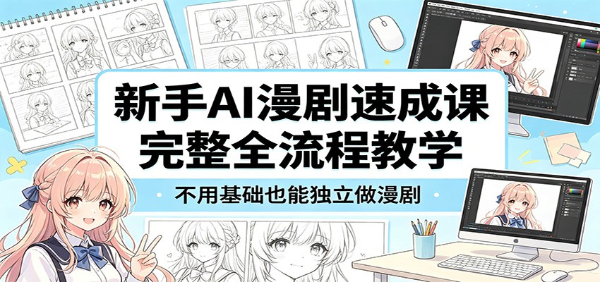 新手AI漫剧速成课：完整全流程教学，不用基础也能独立做漫剧-冒泡网