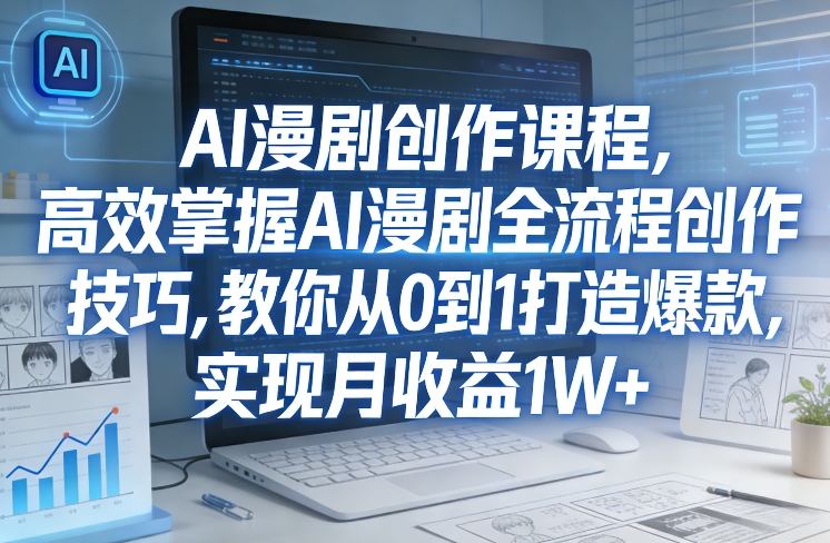某社群AI漫剧创作课程，高效掌握AI漫剧全流程创作技巧，教你从0到1打造爆款，实现月收益1W+-冒泡网
