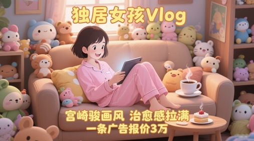 单个账号涨粉71W！用AI制作独居女孩Vlog，宫崎骏画风，治愈感拉满，一条广告报价3W-冒泡网