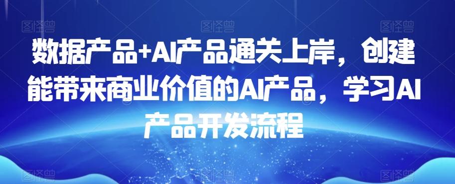 数据产品+AI产品通关上岸，创建能带来商业价值的AI产品，学习AI产品开发流程-冒泡网