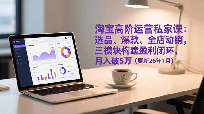ff506b13e665fe4cd46e86a6a3606408.jpeg 淘宝高阶运营私家课:选品、爆款、全店动销,三模块构建盈利闭环,月入破5万(更新26年1月