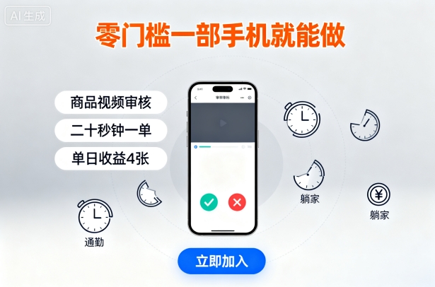 零门槛一部手机就能做，商品视频审核，通勤躺家碎片时间都能做，二十秒钟一单，单日收益4张【揭秘】-冒泡网