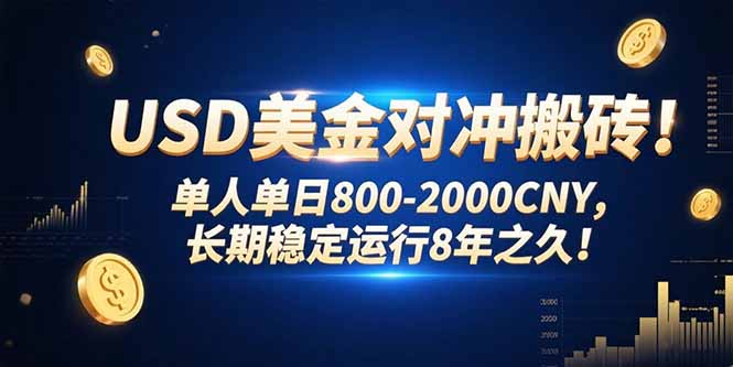 USD美金对冲搬砖!单人单日800-2000CNY，长期稳定运行8年之久!-冒泡网