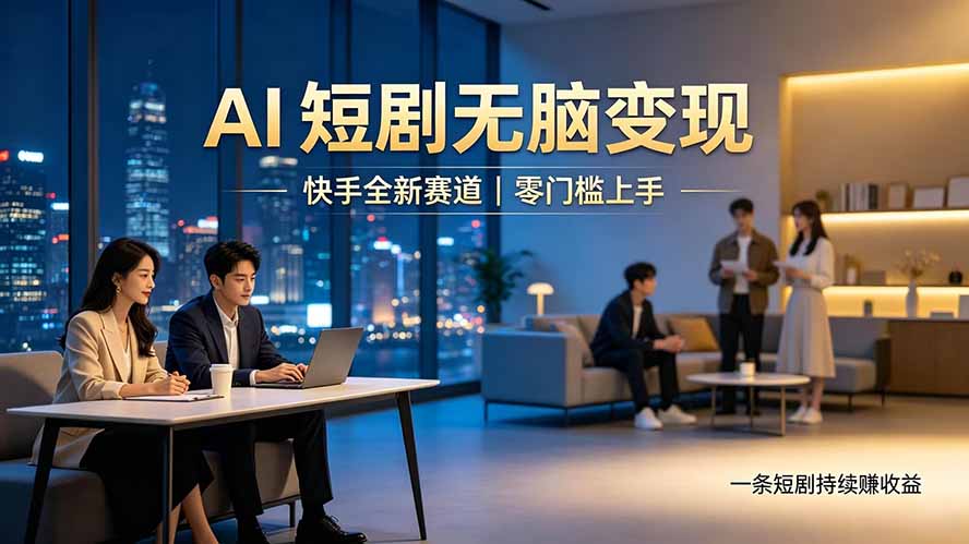 别乱找副业了，快手 AI 短剧零门槛长久被动增收-冒泡网